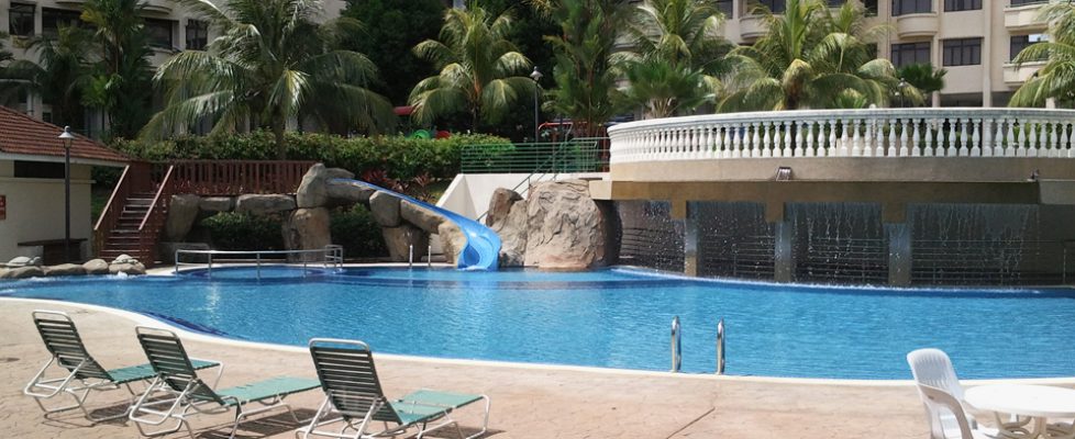 Deckchairs by the pool